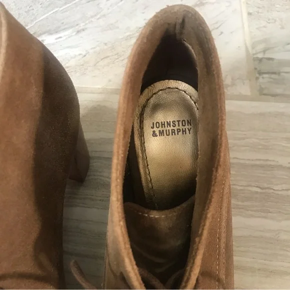 Johnston & Murphy Brown Suede Lace Up Bootie, Size 8M Women. - Picture 5 of 9